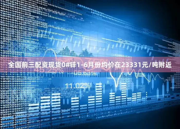 全国前三配资现货0#锌1-6月份均价在23331元/吨附近
